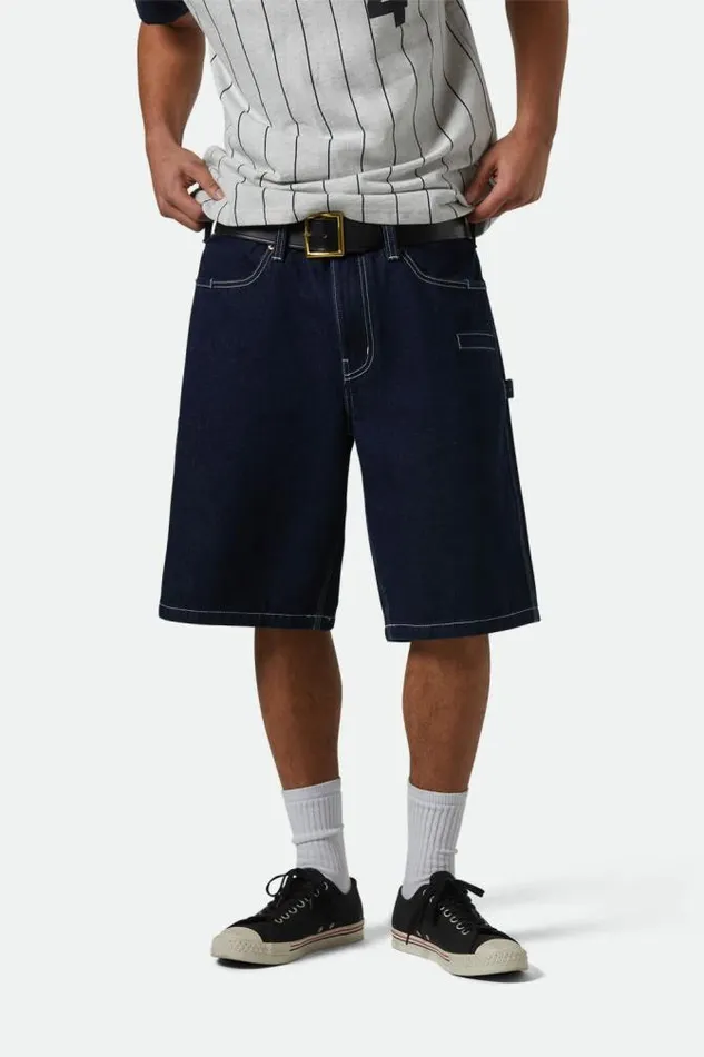 Men Builders Carpenter Baggy Short Rinse Denim Brixton Shorts and Swim