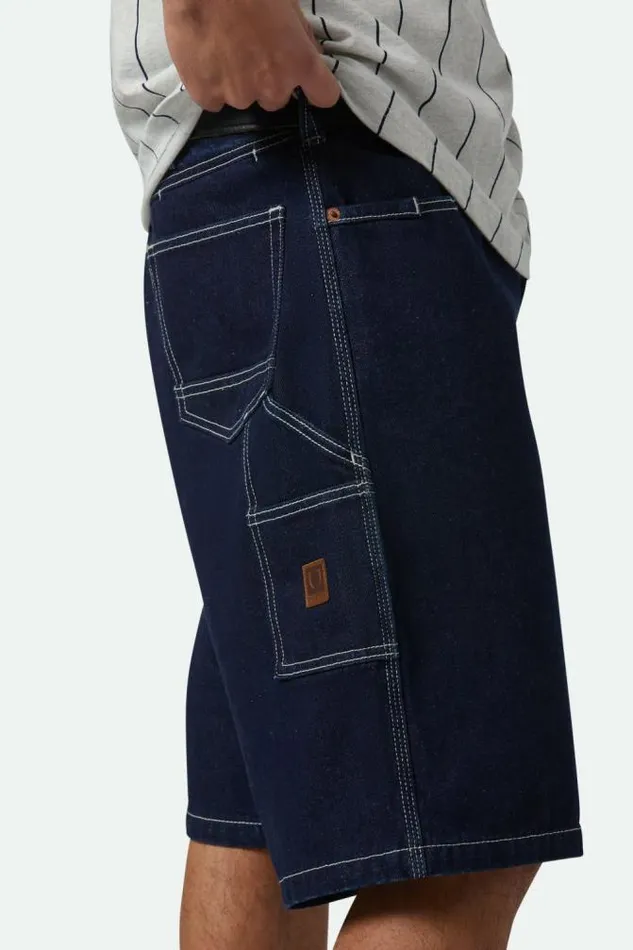 Men Builders Carpenter Baggy Short Rinse Denim Brixton Shorts and Swim