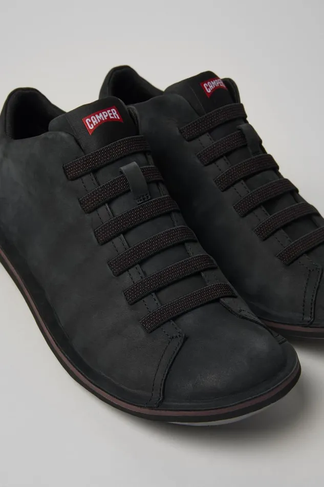 Men Camper Ankle Boots Beetle Black Leather Sneakers
