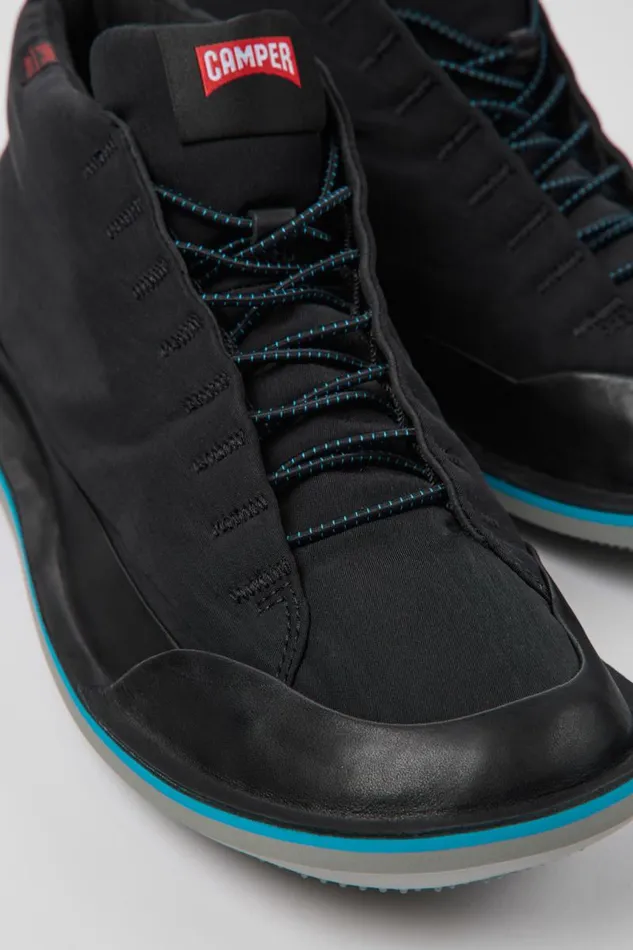 Men Camper Ankle Boots Beetle PrimaLoft Black Textile And Nubuck Ankle Boots