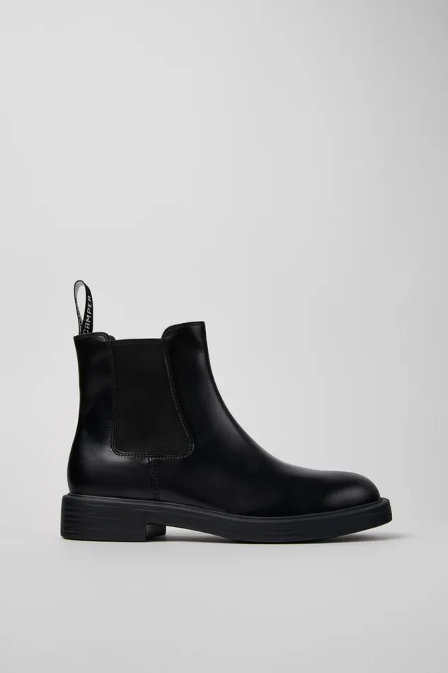 Men Camper Ankle Boots Dean Black Leather Ankle Boots