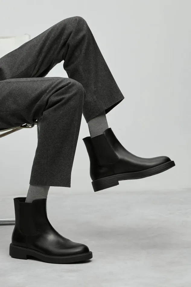 Men Camper Ankle Boots Dean Black Leather Ankle Boots Men Camper Ankle Boots Dean Black Leather Ankle Boots