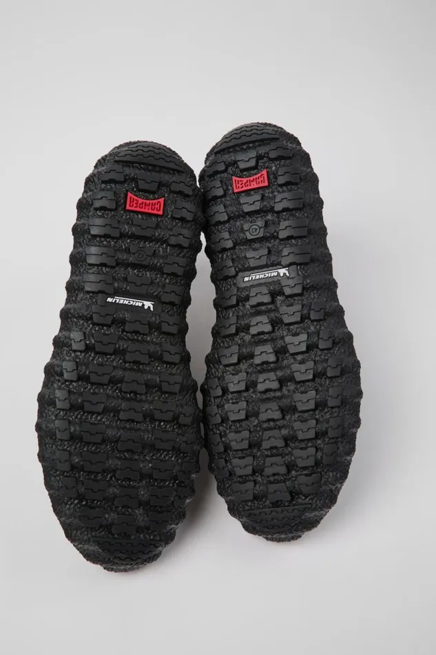 Men Camper Ankle Boots Ground MICHELIN Black Textile And Leather Shoes