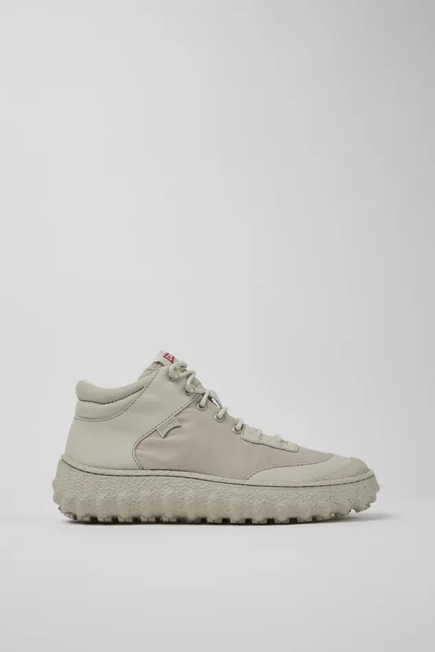 Men Camper Ankle Boots Ground MICHELIN White Textile And Leather Shoes