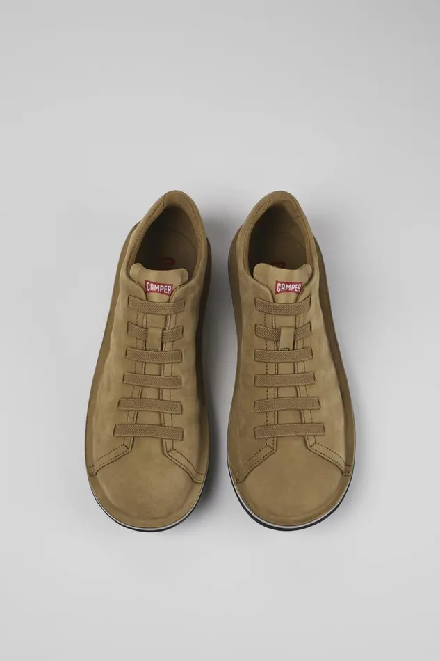 Men Camper Casual Shoes Beetle Brown Nubuck Low Sneaker