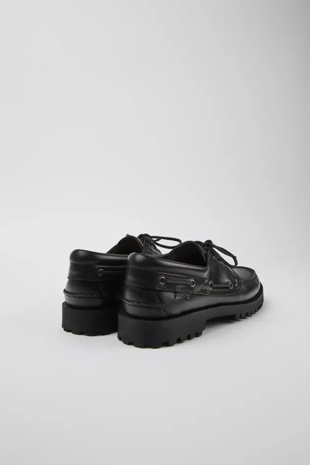 Men Camper Casual Shoes Nautico Black Boat Shoe