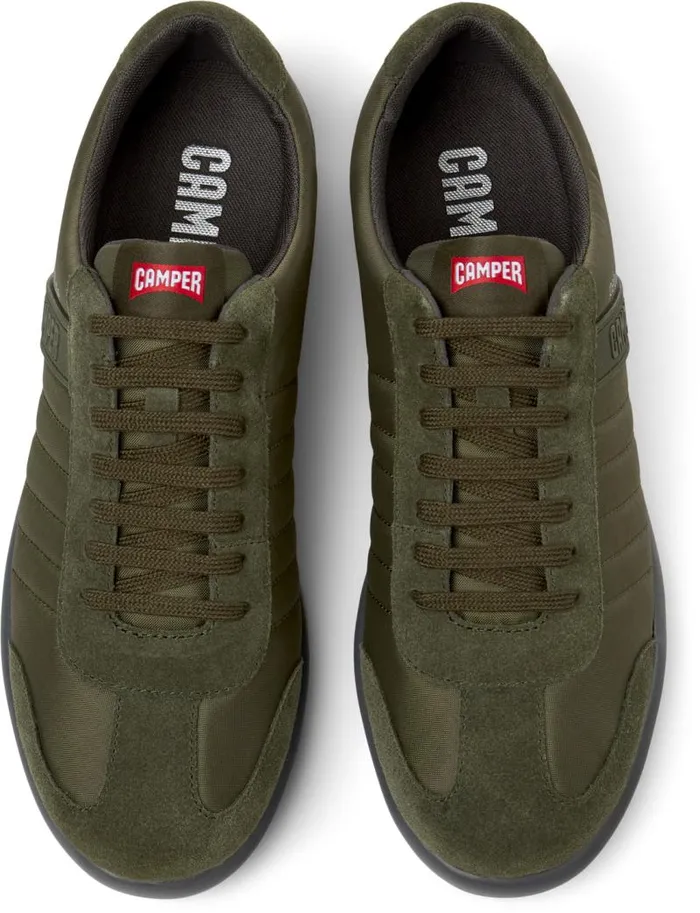 Men Camper Casual Shoes Pelotas XLite Green Textile And Nubuck Shoes