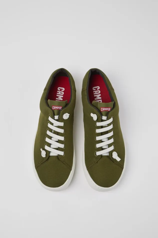 Men Camper Casual Shoes Peu Touring Green Textile Sneaker Men Camper Casual Shoes Peu Touring Green Textile Sneaker