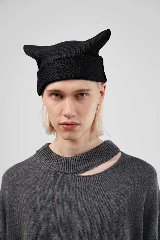 Men Camper Knit Knit Hat Black Melange Knit Hat One Size