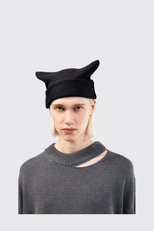 Men Camper Knit Knit Hat Black Melange Knit Hat One Size Men Camper Knit Knit Hat Black Melange Knit Hat One Size