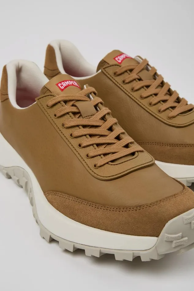 Men Camper Sneakers Drift Trail VIBRAM Brown Leather And Nubuck Sneakers