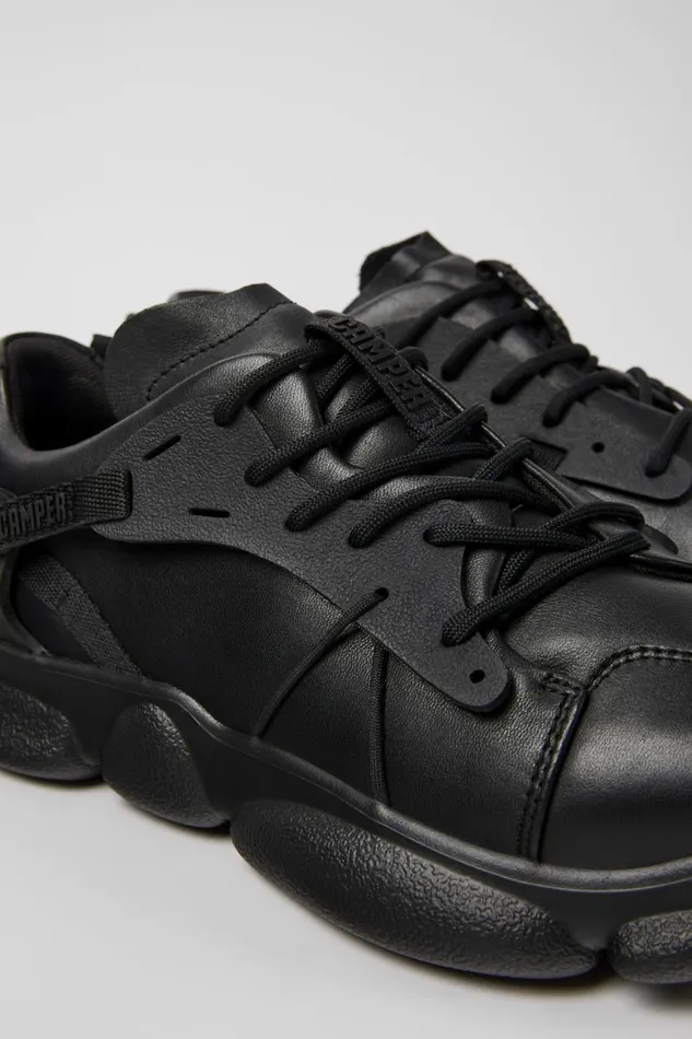 Men Camper Sneakers Karst Black Leather And Textile Sneakers