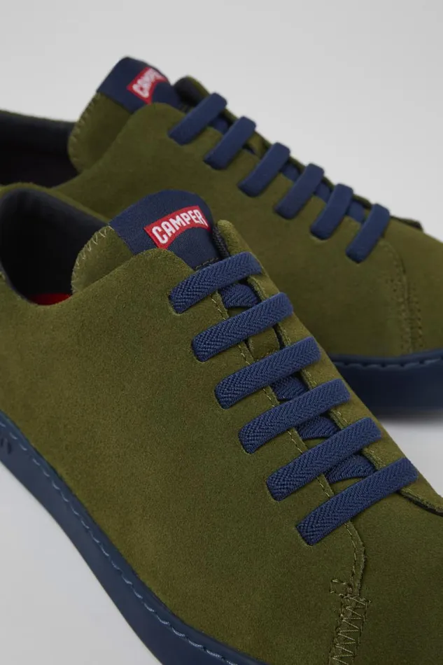 Men Camper Sneakers Peu Touring Green Nubuck Sneaker