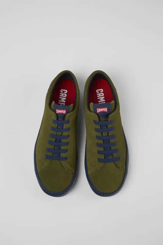 Men Camper Sneakers Peu Touring Green Nubuck Sneaker