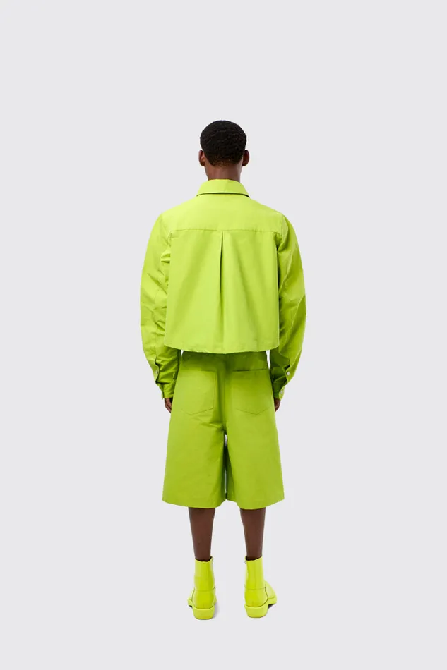 Men Camper Tops Tech Shirt Green CottonNylon Shirt Men Camper Tops Tech Shirt Green CottonNylon Shirt