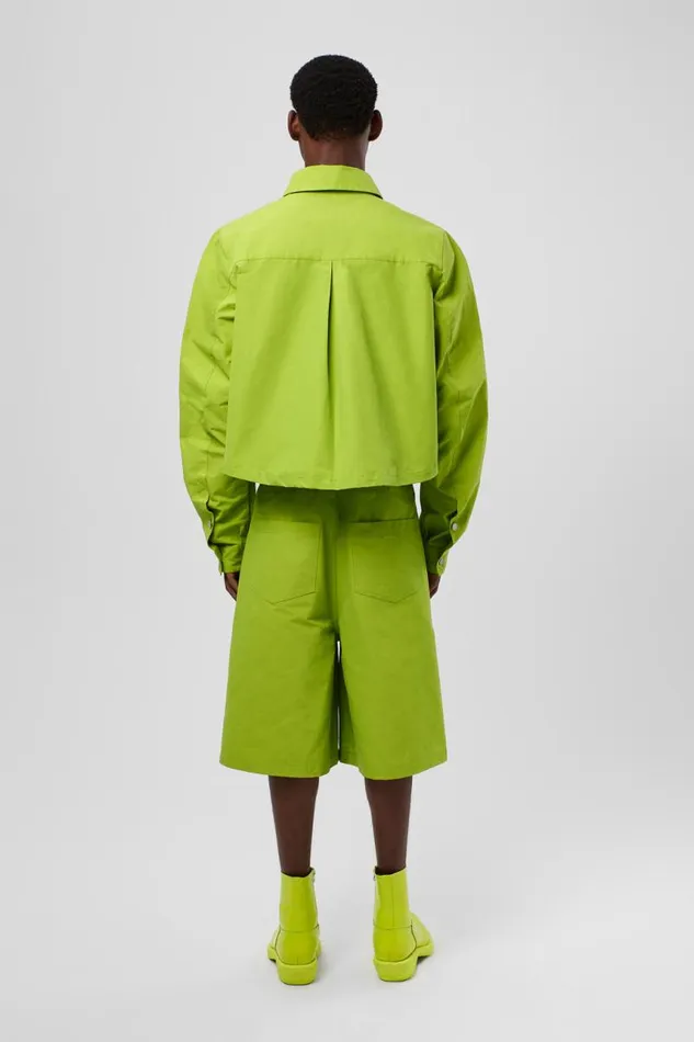 Men Camper Tops Tech Shirt Green CottonNylon Shirt Men Camper Tops Tech Shirt Green CottonNylon Shirt