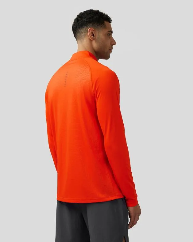 Men Castore Tops Adapt Quarter Zip Top 8211 Deep Orange