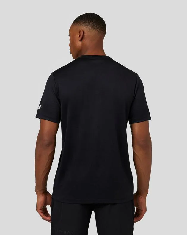 Men Castore Tops Short Sleeve Graphic Raglan TShirt 8211 Black