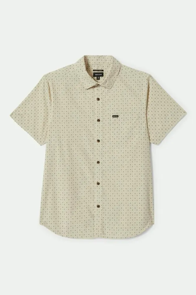 Men Charter Print SS Shirt Off Whitemicro Floral Brixton Button Ups