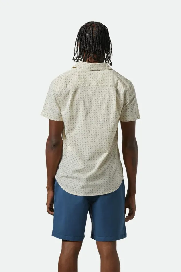 Men Charter Print SS Shirt Off Whitemicro Floral Brixton Button Ups