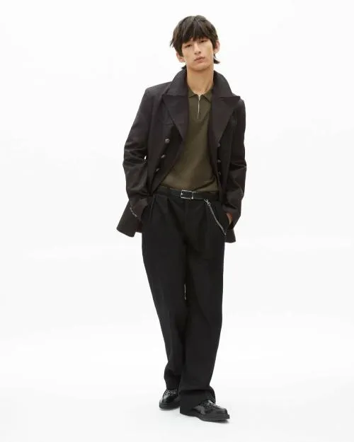 Men Coats and Jackets The Kooples Gray Cotton Coat Dark Grey