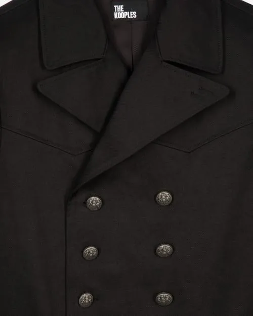 Men Coats and Jackets The Kooples Gray Cotton Coat Dark Grey