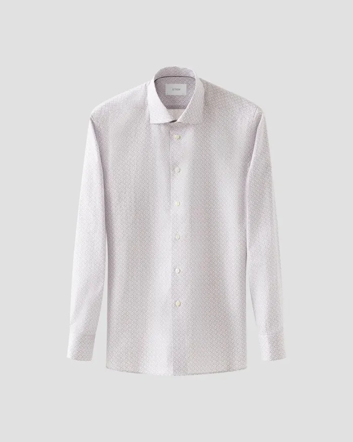 Men Geometric Signature Twill Shirt Pink Eton Dress Shirts Men Geometric Signature Twill Shirt Pink Eton Dress Shirts