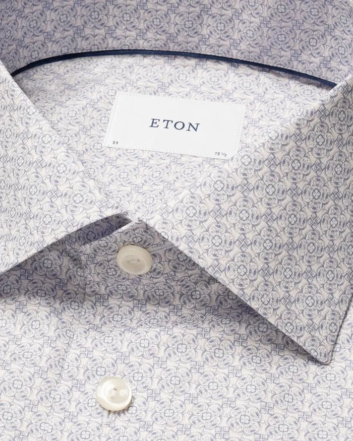 Men Geometric Signature Twill Shirt Pink Eton Dress Shirts Men Geometric Signature Twill Shirt Pink Eton Dress Shirts