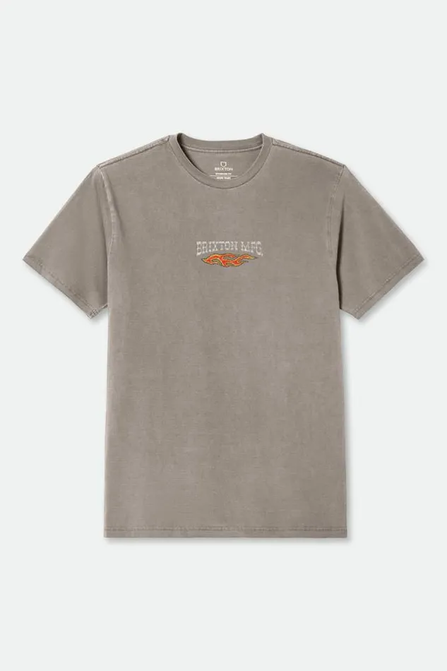 Men Hardee SS Standard TShirt Cinder Worn Wash Brixton TShirts