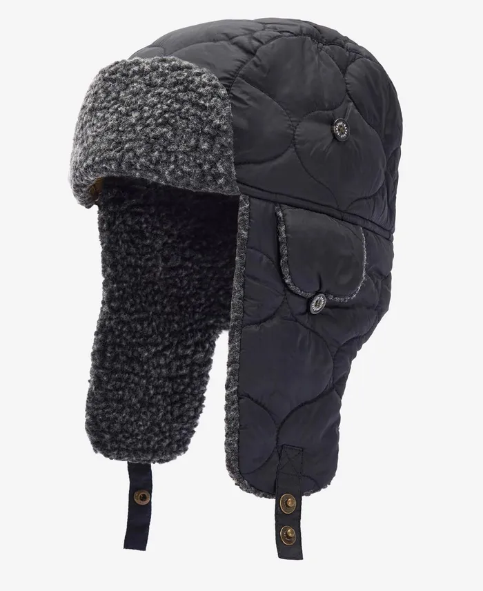 Men Hats Barbour Sandbay Quilted Trapper Black
