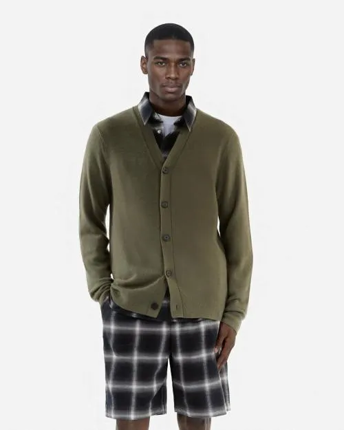 Men Jumpers and Cardigans The Kooples Khaki Cashmere Cardigan Olive Kaki