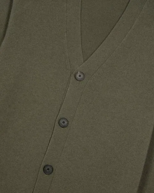 Men Jumpers and Cardigans The Kooples Khaki Cashmere Cardigan Olive Kaki
