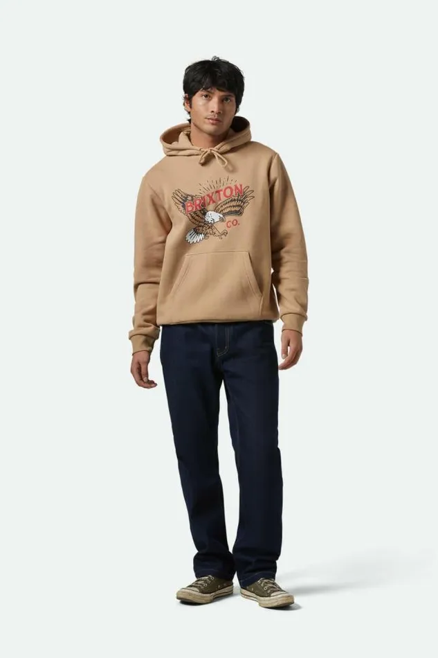 Men Keller Hoodie Sand Brixton Sweatshirts and Hoodies