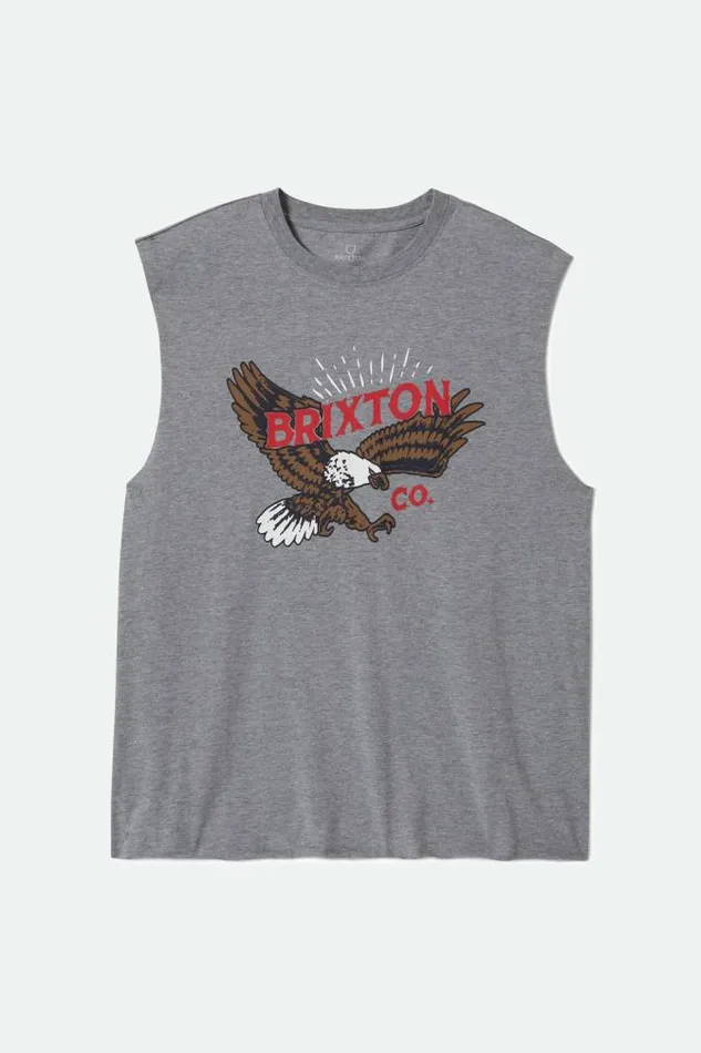Men Keller Muscle Tank Top Heather Grey Brixton TShirts