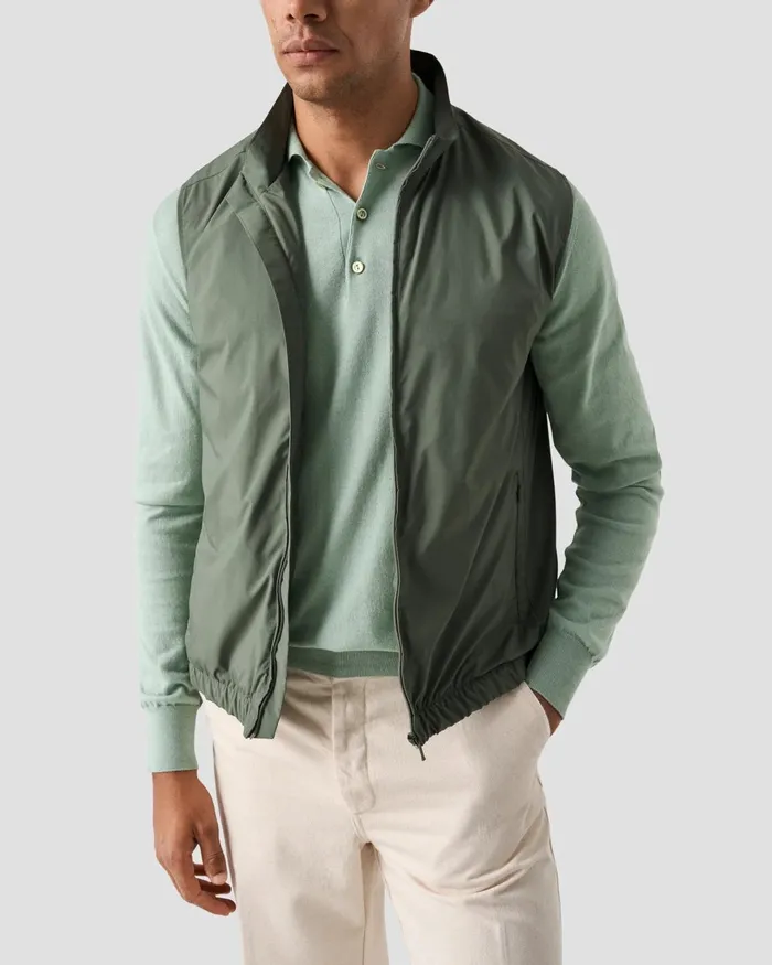 Men Knit Polo Shirt Green Eton Knitwear Men Knit Polo Shirt Green Eton Knitwear