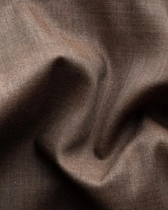 Men Lightweight Twill Shirt Brown Eton Dress Shirts