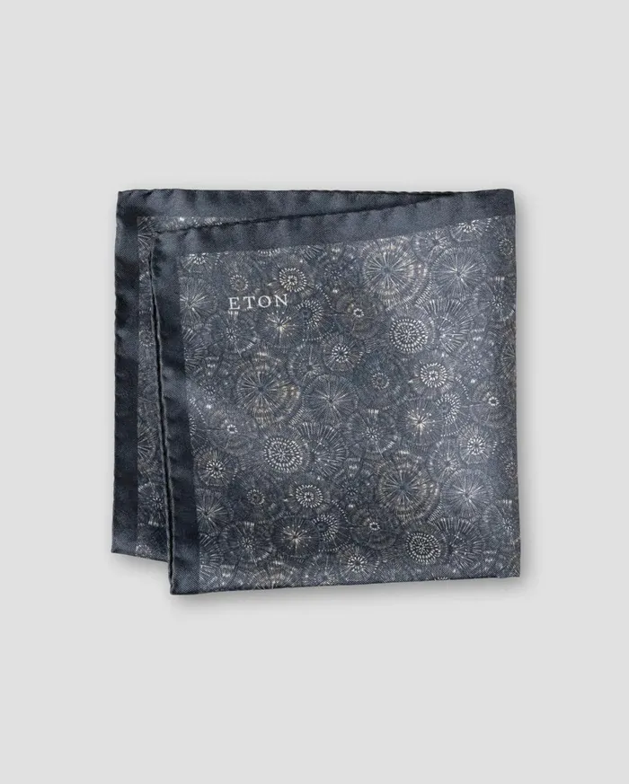 Men Motif Silk Pocket Square Blue Eton Pocket Squares Men Motif Silk Pocket Square Blue Eton Pocket Squares