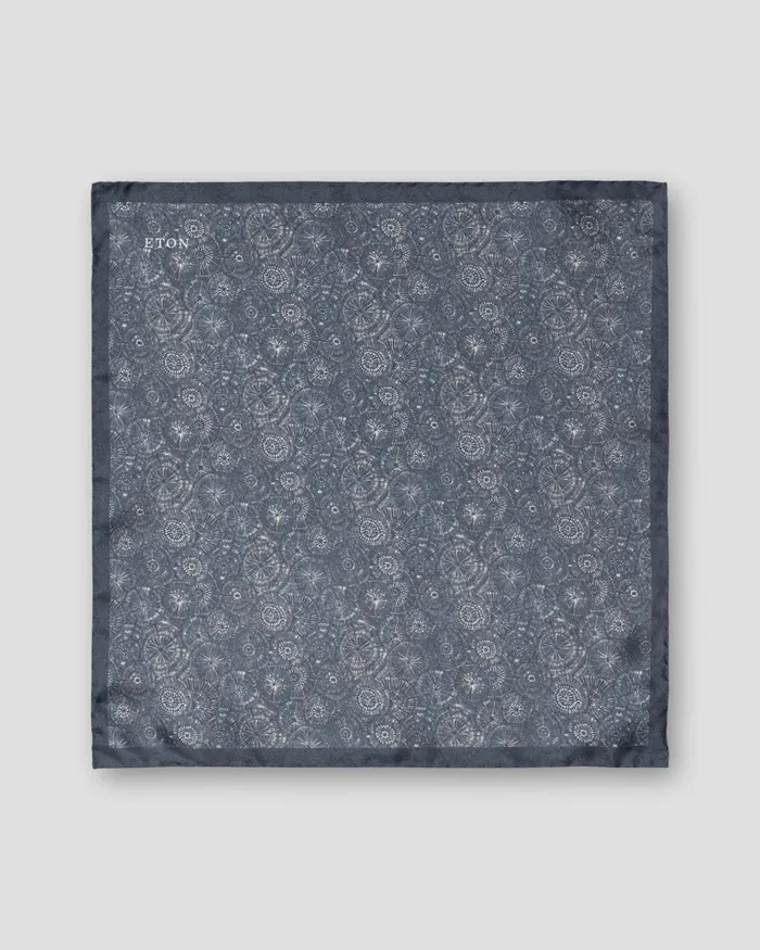 Men Motif Silk Pocket Square Blue Eton Pocket Squares Men Motif Silk Pocket Square Blue Eton Pocket Squares