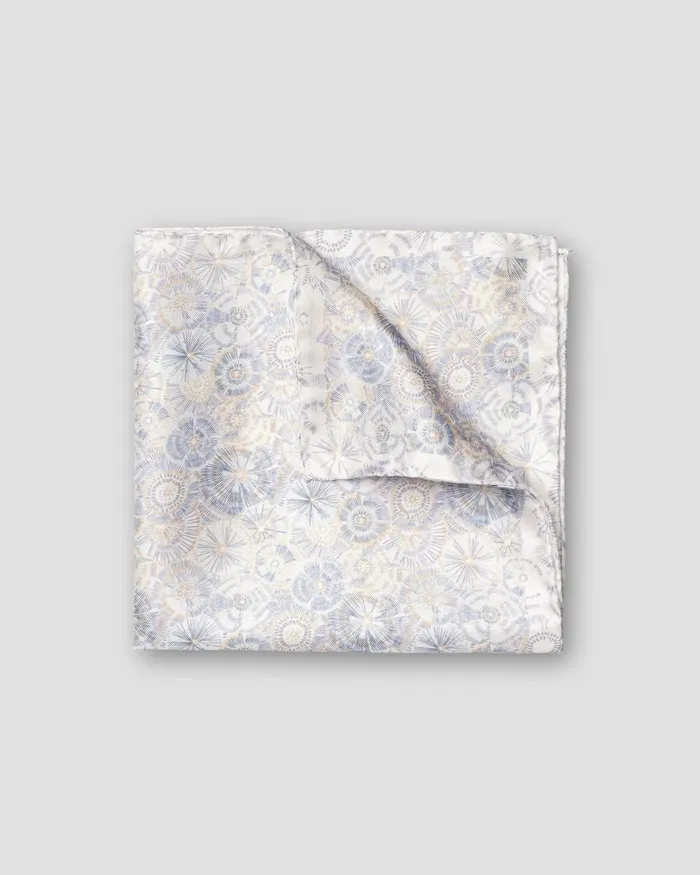 Men Motif Silk Pocket Square White Eton Pocket Squares