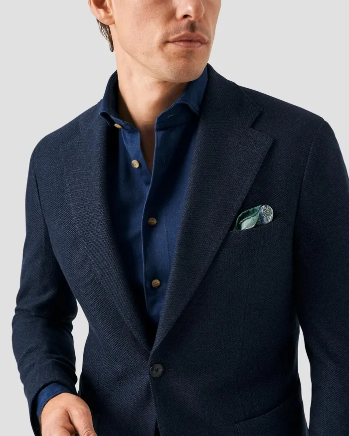 Men Navy Blue Satin Indigo Shirt Blue Eton Casual Shirts