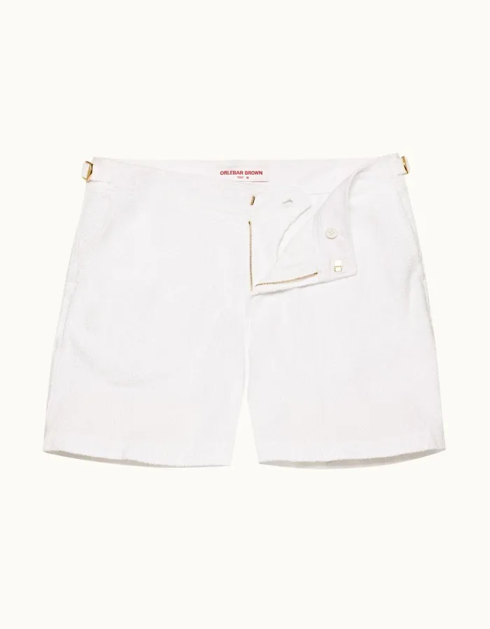 Men Orlebar Brown Day Shorts Bulldog Towelling White