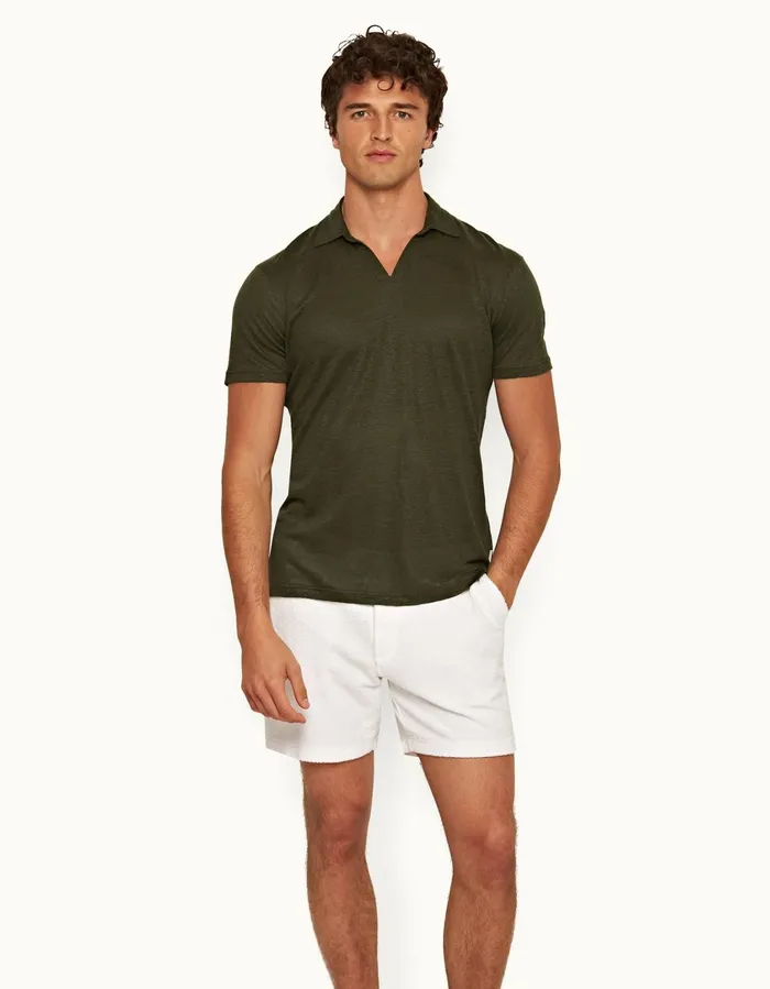 Men Orlebar Brown Day Shorts Bulldog Towelling White