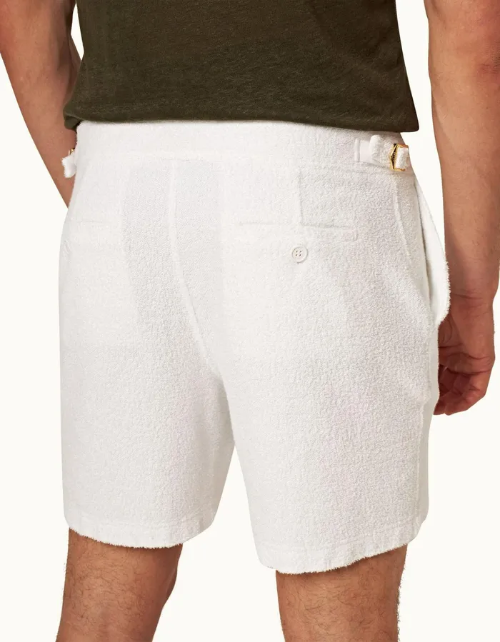 Men Orlebar Brown Day Shorts Bulldog Towelling White