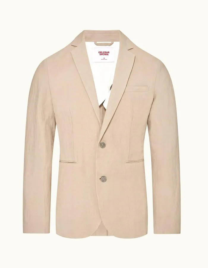 Men Orlebar Brown Jackets and Outerwear Ullock Linen Taupe