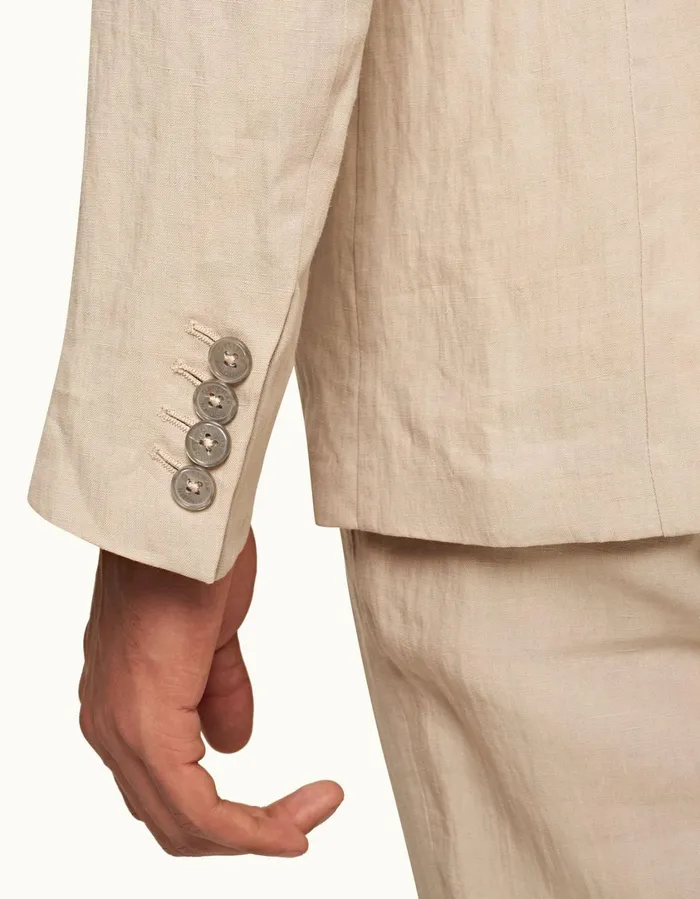 Men Orlebar Brown Jackets and Outerwear Ullock Linen Taupe