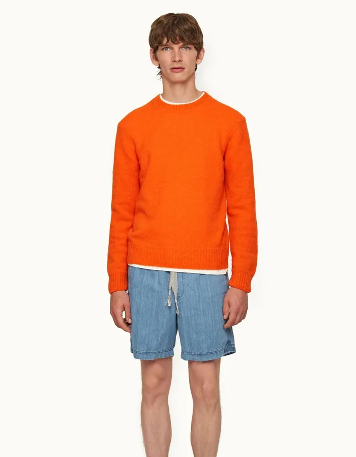 Men Orlebar Brown Knitwear Lorca Alpaca Merino Tiger Lily