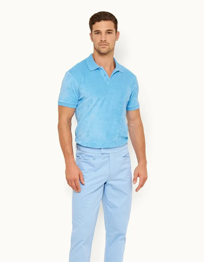 Men Orlebar Brown Polo Shirts Dr No Towelling Polo Riviera