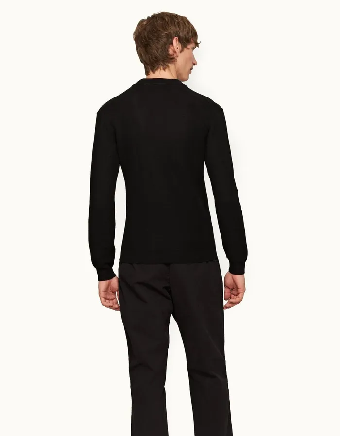 Men Orlebar Brown Polo Shirts Maranon Black