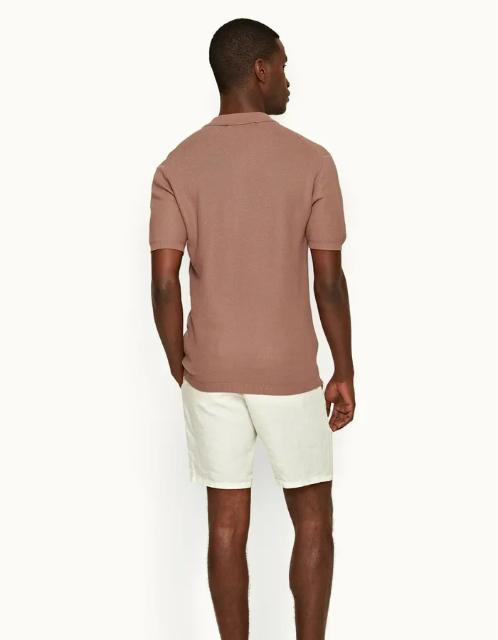Men Orlebar Brown Polo Shirts Maranon Caramel Pink