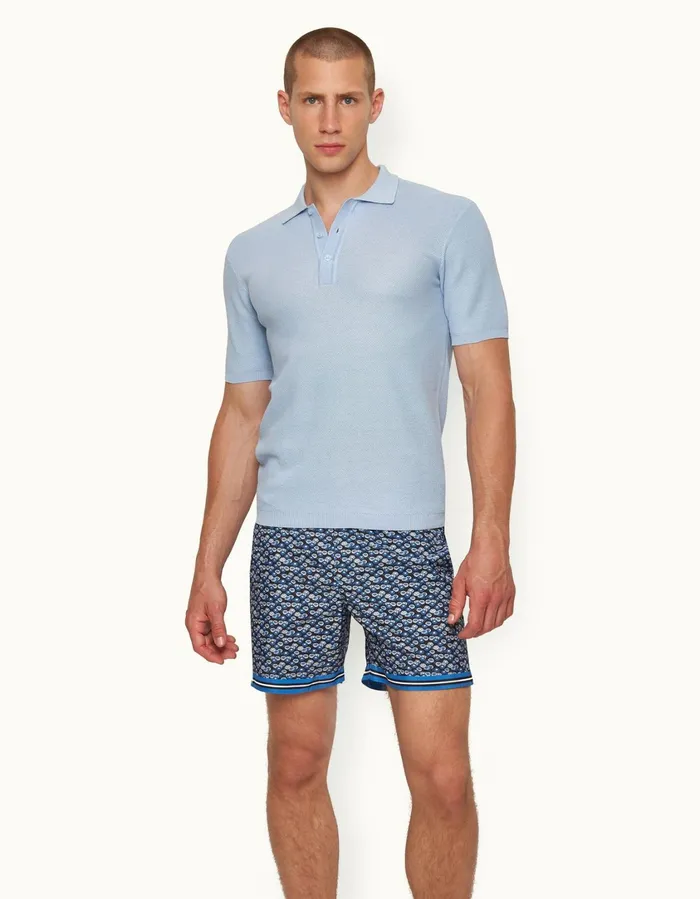 Men Orlebar Brown Polo Shirts Maranon Powdered Sky